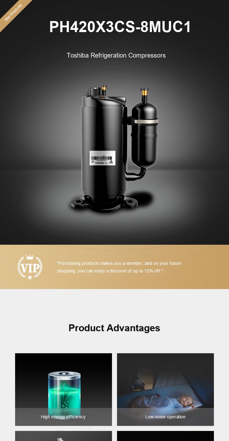 Toshiba Compressor PH420X3CS-8MUC1, technical parameters pdf, structure diagram
